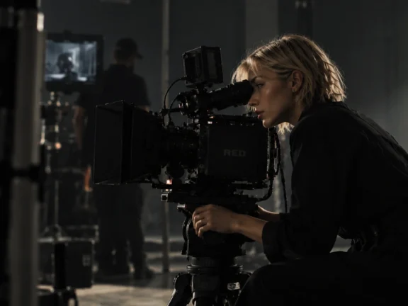 Camera operator on a live action set